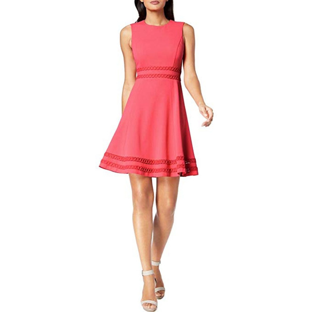 Calvin Klein Women's Fit and Flare Dress with Lace